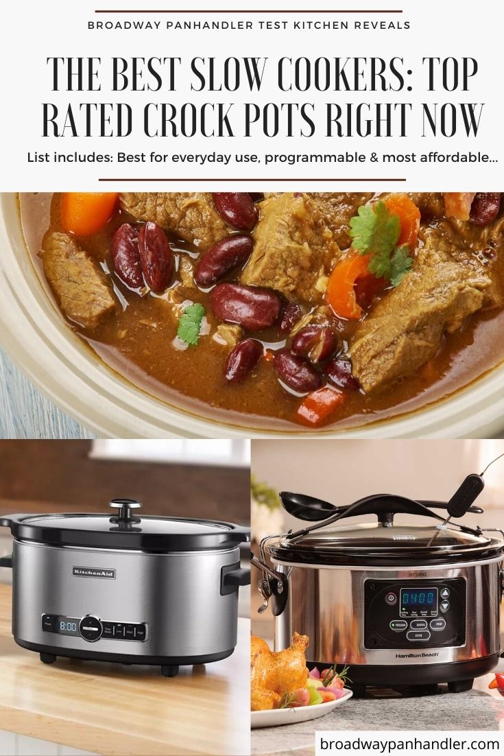 Creative image of chili with ground beef and sausage cooked in the top rated slow cookers to test, find and compare the best crock pots based on tested consumer reviews and buying guide